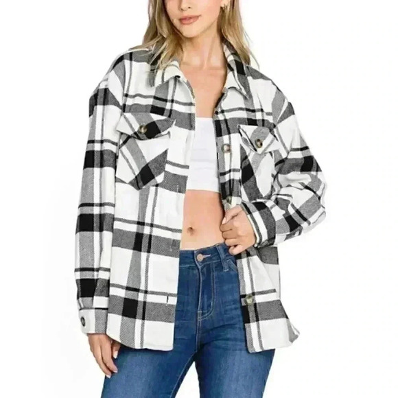 LOVE TREE BUTTON DOWN SHIRT JACKET COAT - Picture 5 of 13